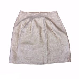 Talbots Linen Blend Metallic Thread Skirt